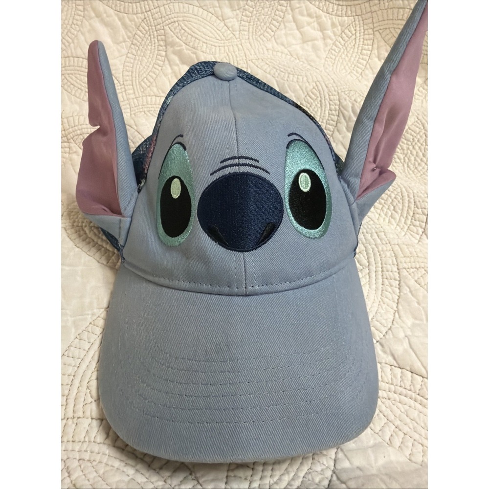 Disney Parks Lilo & Stitch Blue Adjustable Cap Hat Size Adult Ears